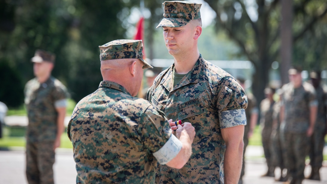 Marine awarded Navy and Marine Corps Medal for heroic actions