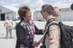 U.S. Rep. Jackie Walorski greets 1st. Lt Andrew Umbaugh, 74th Air Refueling Squadron pilot, shortly after arriving at Grissom Air Reserve Base, Ind. Aug 24, 2017. The congresswoman said she came to the base specifically to thank returning Airmen for their service and commitment to the mission following their recent deployments. (U.S. Air Force photo/Tech. Sgt. Benjamin Mota)