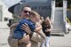 First Lt. Doug Allen, 74th Air Refueling Squadron pilot, embraces his son, Brayden, at Grissom Air Reserve Base, Ind., Aug. 24, 2017 shortly after returning from a deployment. Allen was on one of six aircraft that returned from deployments between Aug. 22-27, 2017. (U.S. Air Force photo/Tech. Sgt. Benjamin Mota)