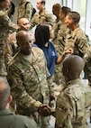 Airmen meeting Chief Master Sergeant of the Air Force