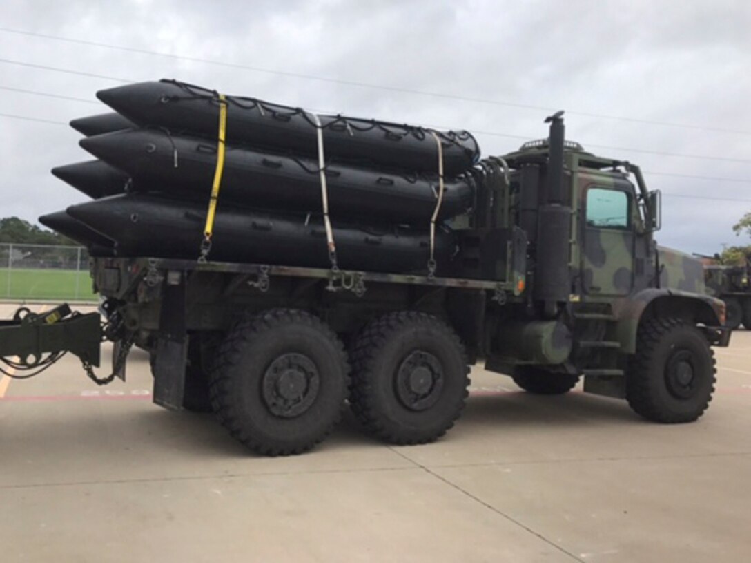 Marines with 4th Reconnaissance Battalion, 4th Marine Division, Marine Forces Reserve, prepare to execute rescue operations in response to Hurricane Harvey in Katy, Texas, Aug. 29, 2017. Marine Forces Reserve is posturing ground, air and logistical assets in order to support FEMA, state and local response efforts due to Hurricane Harvey. The Marine Corps Reserve is America’s expeditionary total force in readiness whether on the battlefield or during national emergencies.