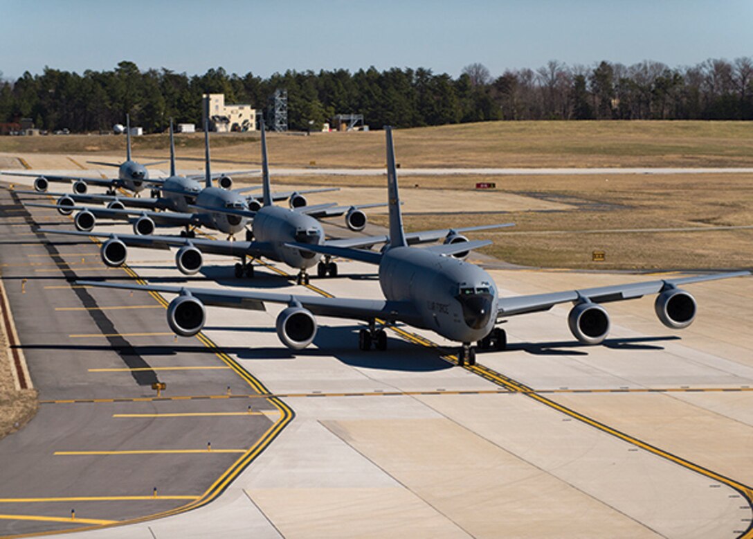 Planes on flight line ready for refueling