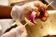 Airman 1st Class Germaine Williams, 23d Force Support Squadron services specialist, places beef on a shish kabob during the Georgia Pines Top Chef competition, Aug. 28, 2017, at Moody Air Force Base, Ga. The morning and evening shifts competed against each other with the winning team receiving the title of “Top Chef” along with a day off from work. (U.S. Air Force photo by Airman Eugene Oliver)