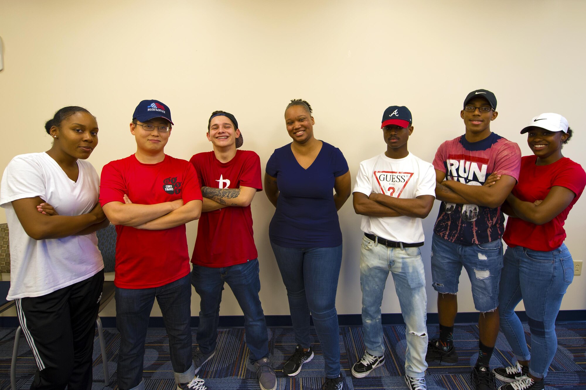 The evening shift from 23d Force Support Squadron, poses for a picture following the Georgia Pines Top Chef competition, Aug. 28, 2017, at Moody Air Force Base, Ga. The evening shift won the competition and earned the title of “Top Chef” and a day off from work. (U.S. Air Force photo by Airman Eugene Oliver)