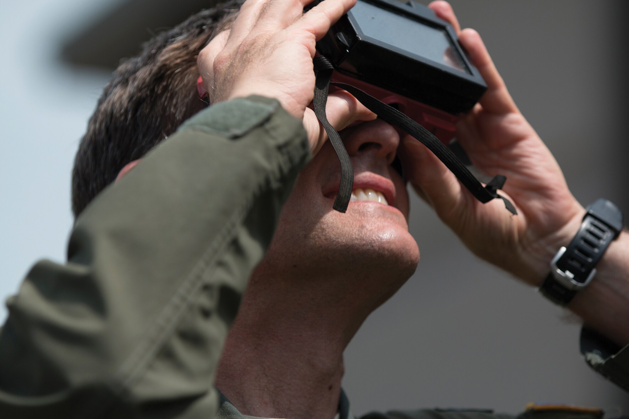 Members of the 445th Airlift Wing had the opportunity to view the solar eclipse August 21, 2017.