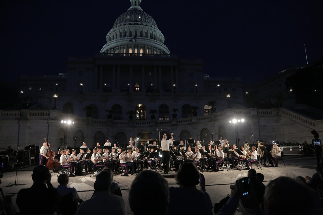 On Aug. 30, 2017, the Marine Band performed on the West Terrace of the United States Capitol.