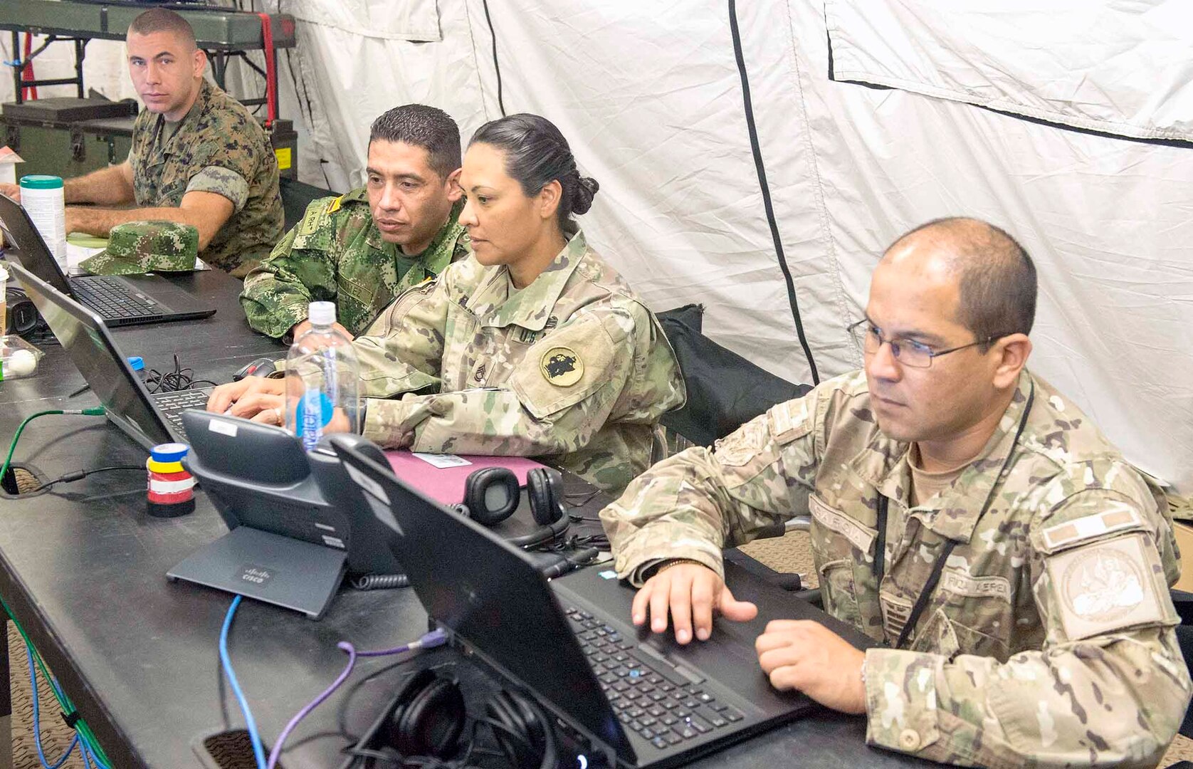U.S. and partner nation military personnel work alongside each other during PANAMAX 2017 at Joint Base San Antonio-Fort Sam Houston Aug. 10.