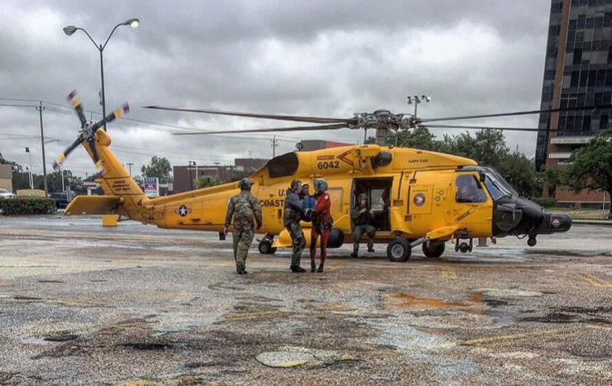 123rd STS command and controls helicopter landing zone during Hurricane Harvey.