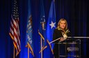 Oklahoma Governor Mary Fallin was the first presenter at the 2017 Tinker and the Primes: Innovating Together event Aug. 22 at the Reed Conference Center in Midwest City. Gov. Fallin remarked on how vital Aerospace Aviation is to Oklahoma's economy, garnering $44 billion, with $19 billion coming directly from military installations across the state and employing over 200,000 people. (Air Force photo by Kelly White)