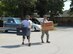 Nick Conner, a Wichita, Kan., resident, and Staff Sgt. Jeremy Convery, 22nd Comptroller Squadron financial management technician, carry donations for Hurricane Harvey victims to a donation point Aug. 31, 2017, in Wichita. The items will be transported to a distribution center in Dallas. (U.S. Air Force photo/Staff Sgt. Rachel Waller)