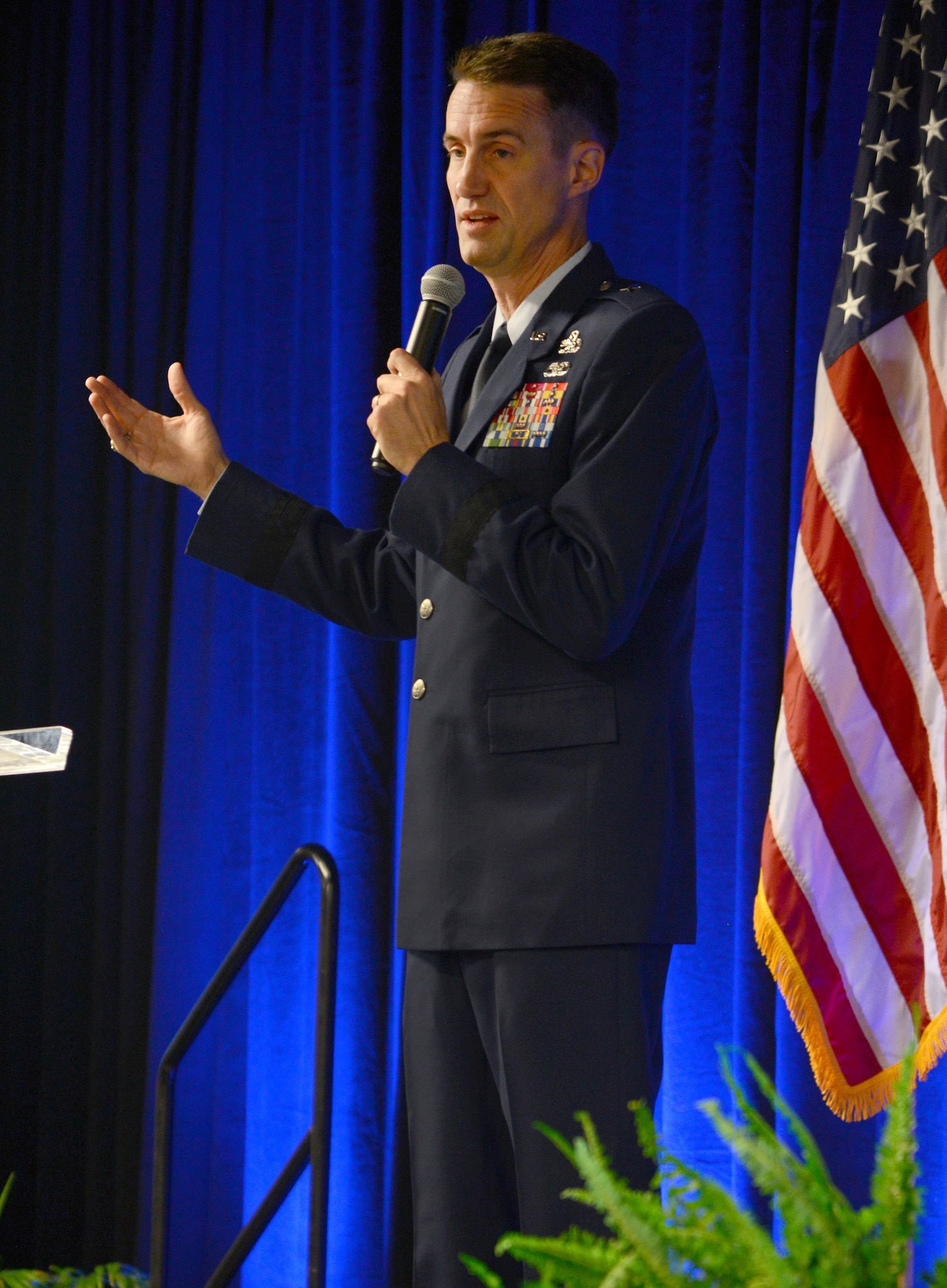 Oklahoma City Air Logistics Complex Commander Brig. Gen. Tom Miller spoke to attendees at the 12th Annual Tinker and the Primes about the importance of industry, academia and government working together to find opportunities for improvement in parts supportability, a trained next general work force and cost effectiveness.