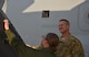 A Marine explains the wear on a MV-22 Osprey’s propeller to U.S. Air Force Maj. Gen. Dirk Smith, 9th Air Expeditionary Task Force-Levant Commander, at the 407th Air Expeditionary Group in Southwest Asia, Nov. 29, 2017. During his visit, Smith met with 407th AEG personnel, sister services and coalition partners. (U.S. Air Force photo by Staff Sgt. Joshua Edwards/Released)