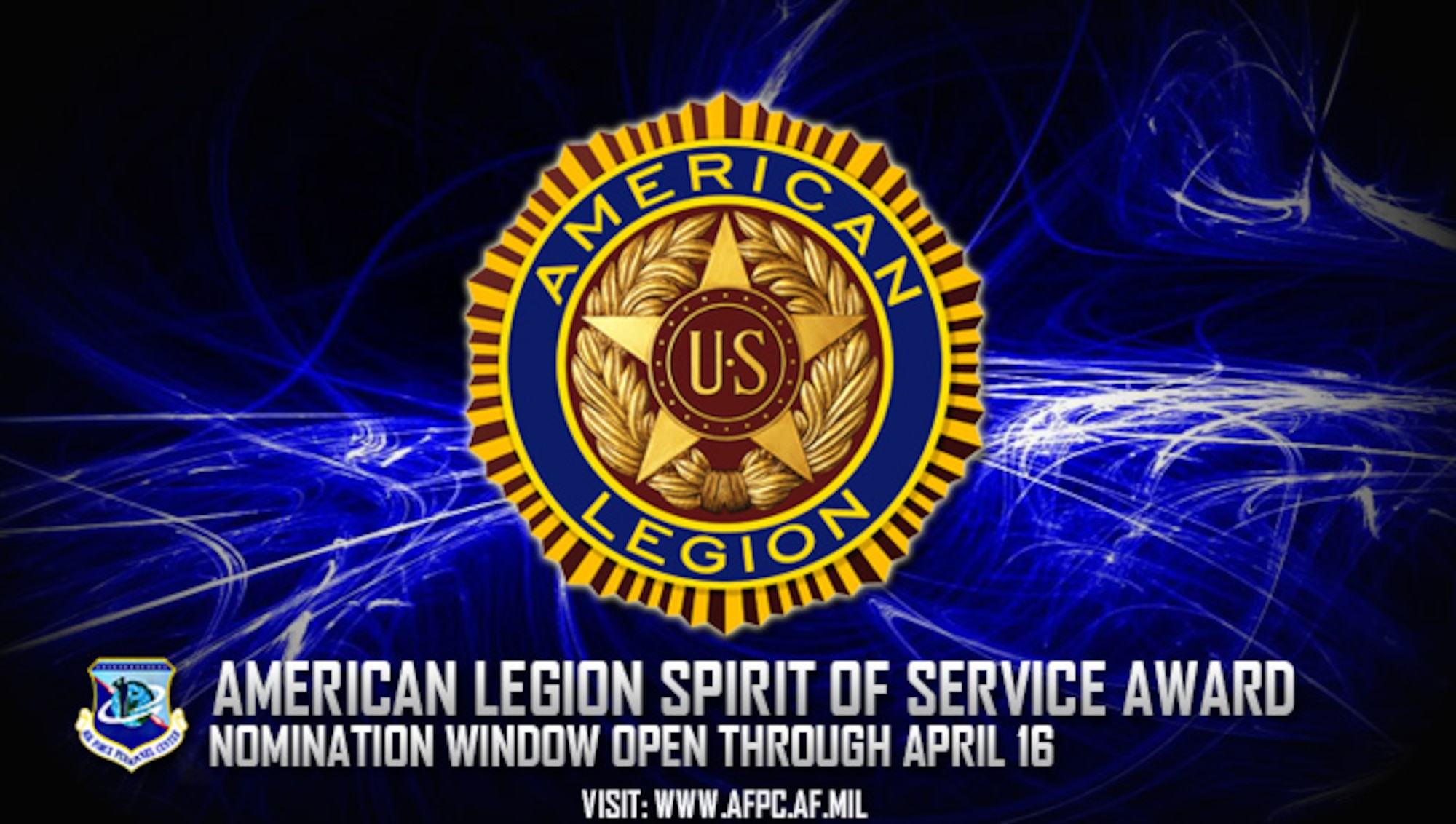 American Legion Spirit of Service Award; nomination window open through April 16