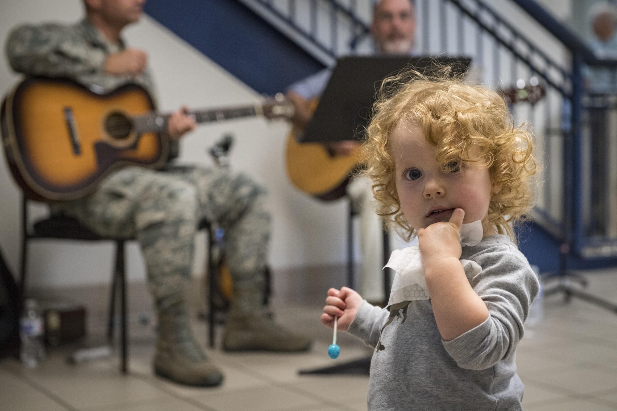 Charlotte Molnar, daughter of Master Sgt. William Molnar, 23d Wing Command Post superintendent, poses for a photo during the Airmen and Family Readiness Center’s (AFRC) ‘grand reopening’, Nov. 29, 2017, at Moody Air Force Base, Ga. The AFRC relocated to the Freedom 1 Fitness Center, but held the event as the grand finale to their month of the military family campaign and to showcase their new location to Moody. (U.S. Air Force photo by Senior Airman Janiqua P. Robinson)