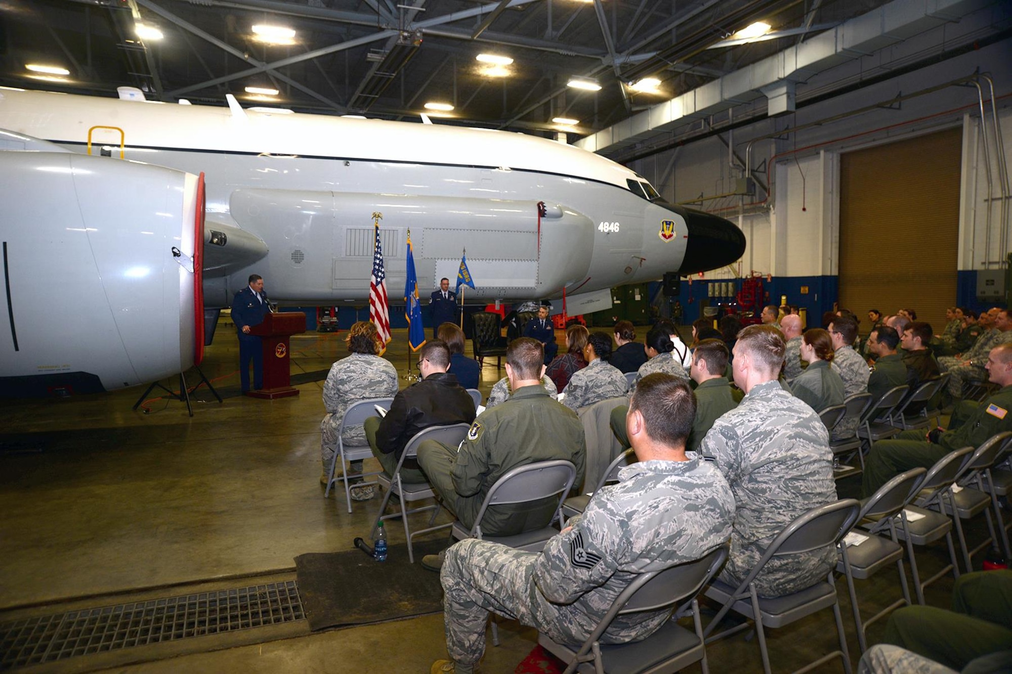 Lt. Col. Jed Snarr assumed command of the 49th Information Squadron during a ceremony held in the Bennie L. Davis Maintenance Facility at Offutt Air Force Base, Neb.