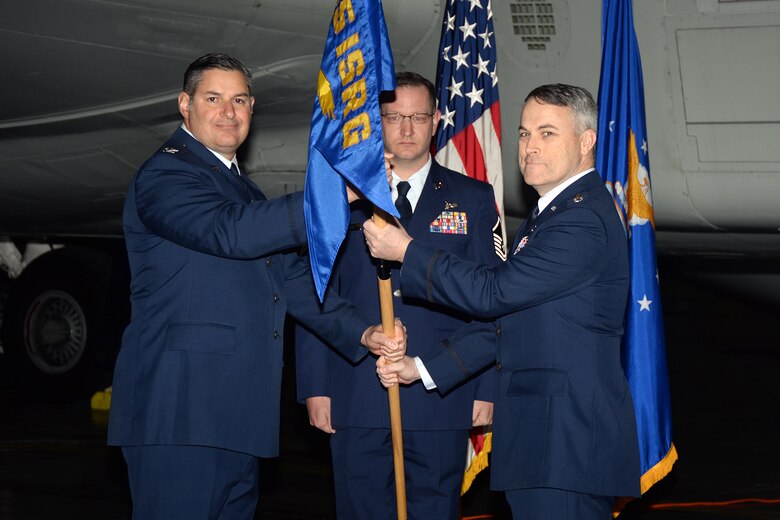 Lt. Col. Jed Snarr assumed command of the 49th Information Squadron during a ceremony held in the Bennie L. Davis Maintenance Facility at Offutt Air Force Base, Neb.