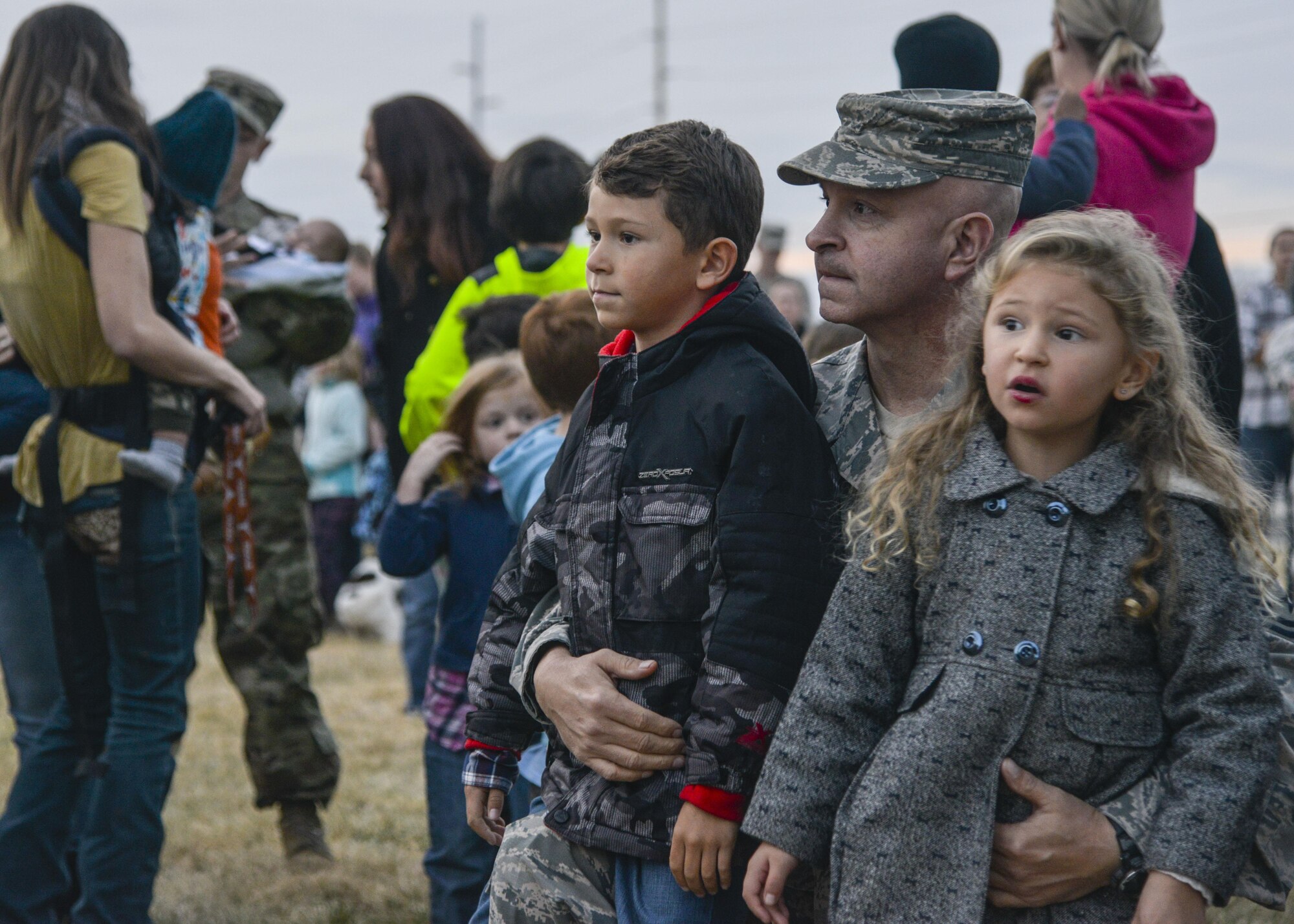 Members of Team Kirtland joined at the base chapel yesterday to light the Christmas tree, eat some cookies, and visit with Santa and Mrs. Claus. (U.S. Air Force photo by A1C Alexandria Crawford)