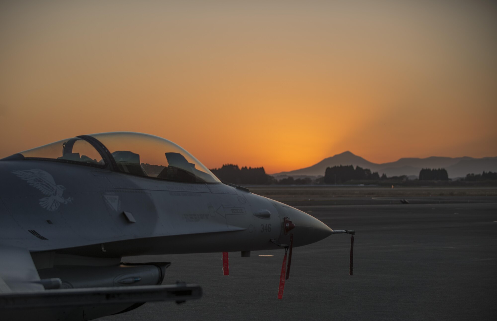 The PACAF F-16 Demo Team prepares for a two-day air show at Nyutabaru AB.