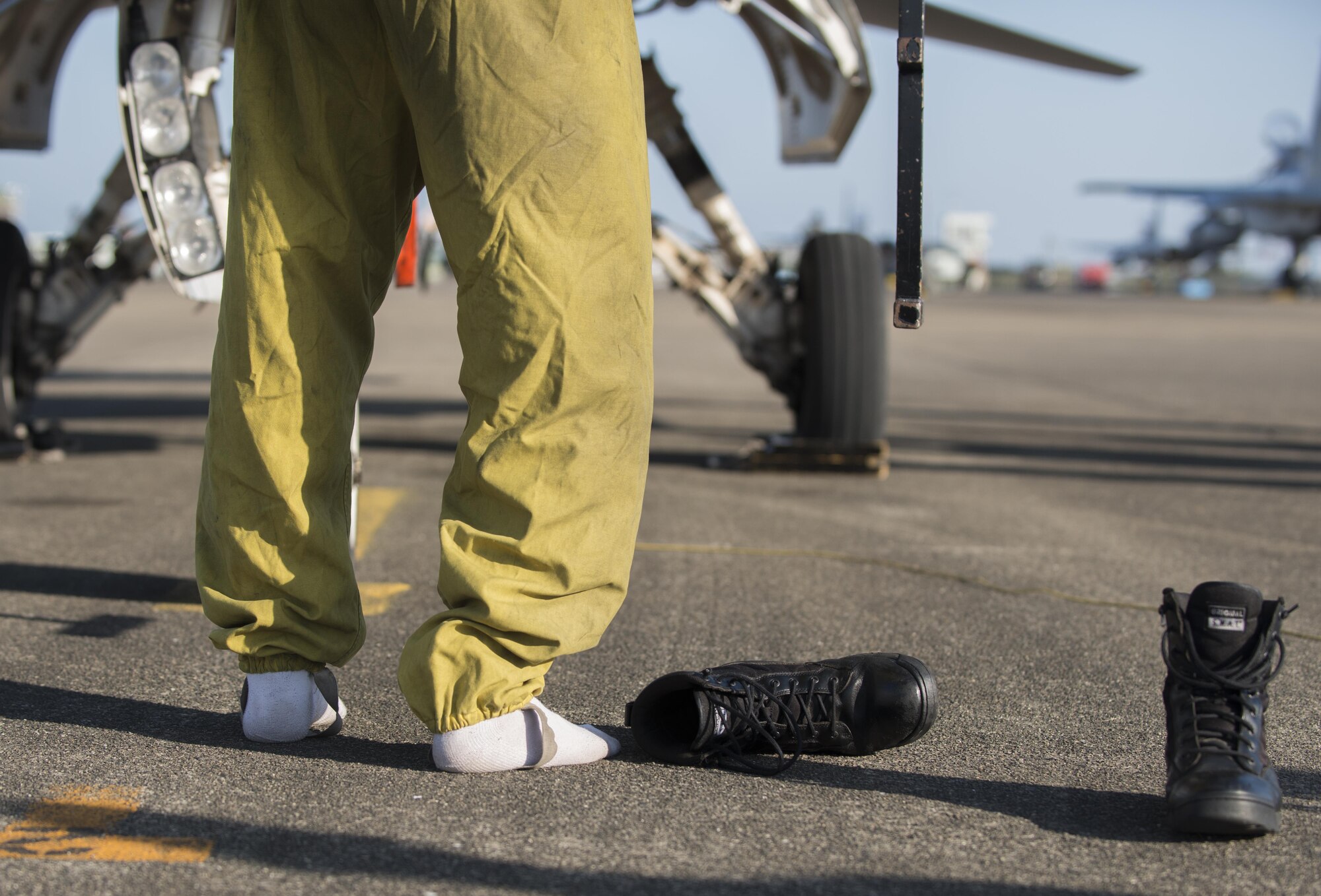 The PACAF F-16 Demo Team prepares for a two-day air show at Nyutabaru AB.