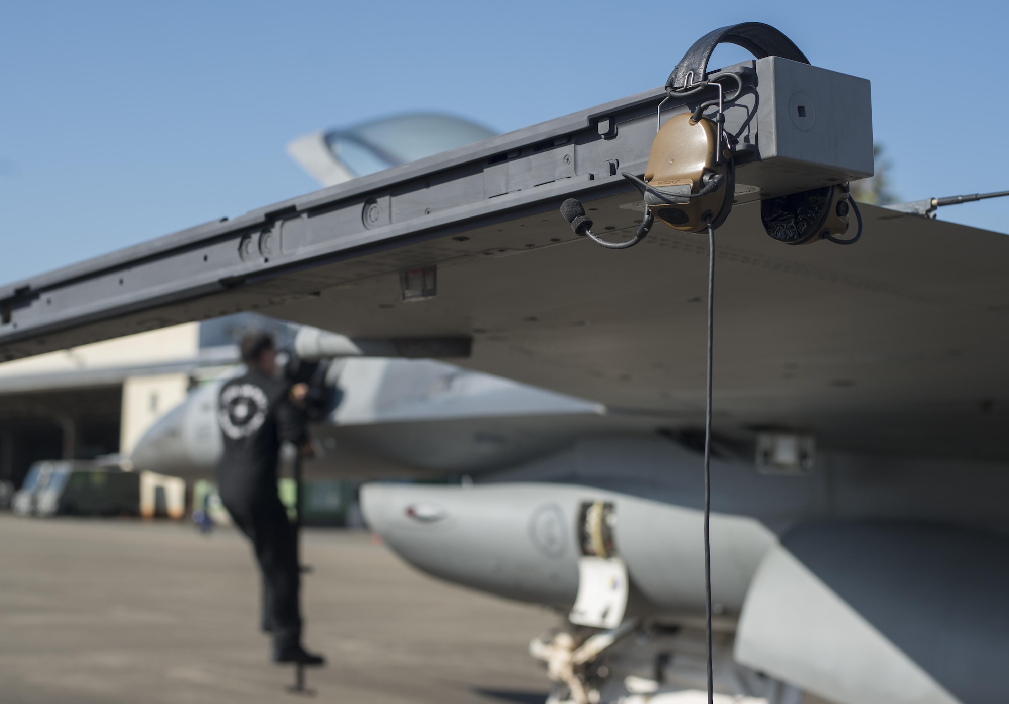 The PACAF F-16 Demo Team preps for a two-day air show at Nyutabaru Air Base.