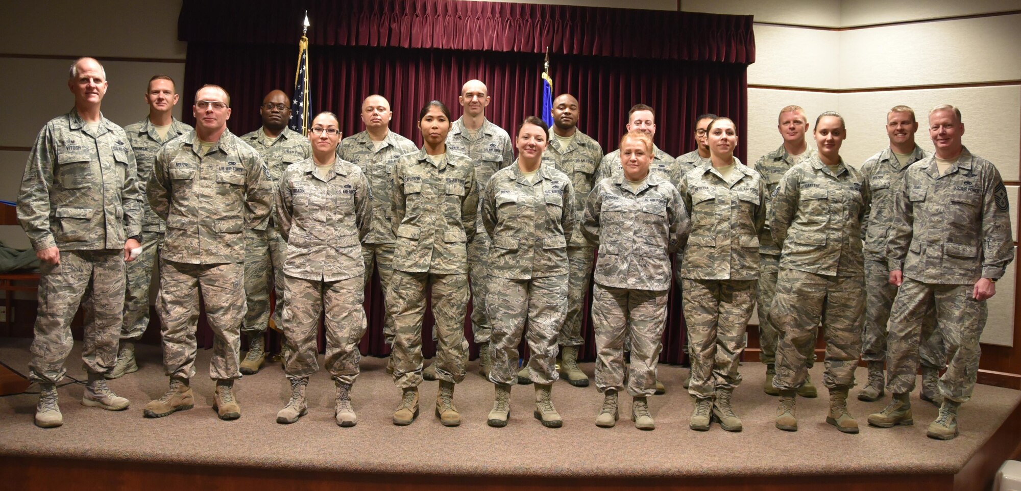 Citizen Airmen from the 931st Air Refueling Wing received their diplomas during the organization's seventh Community College of the Air Force Graduation Ceremony, Dec. 3, 2017. CCAF is a worldwide multi-campus community college established to meet the educational needs of Air Force enlisted personnel.