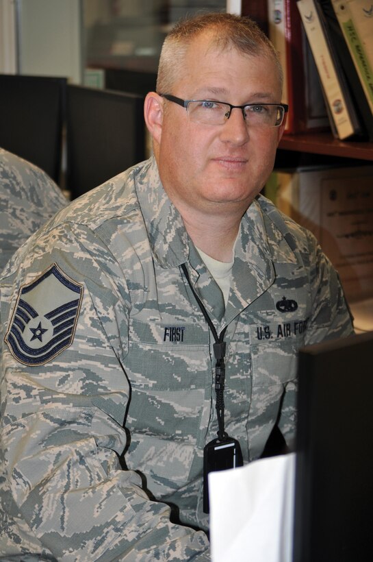 Master Sgt. Jeremy First, 445th Maintenance Squadron Home Station Check coordinator, is the 445th Airlift Wing December Spotlight Performer.