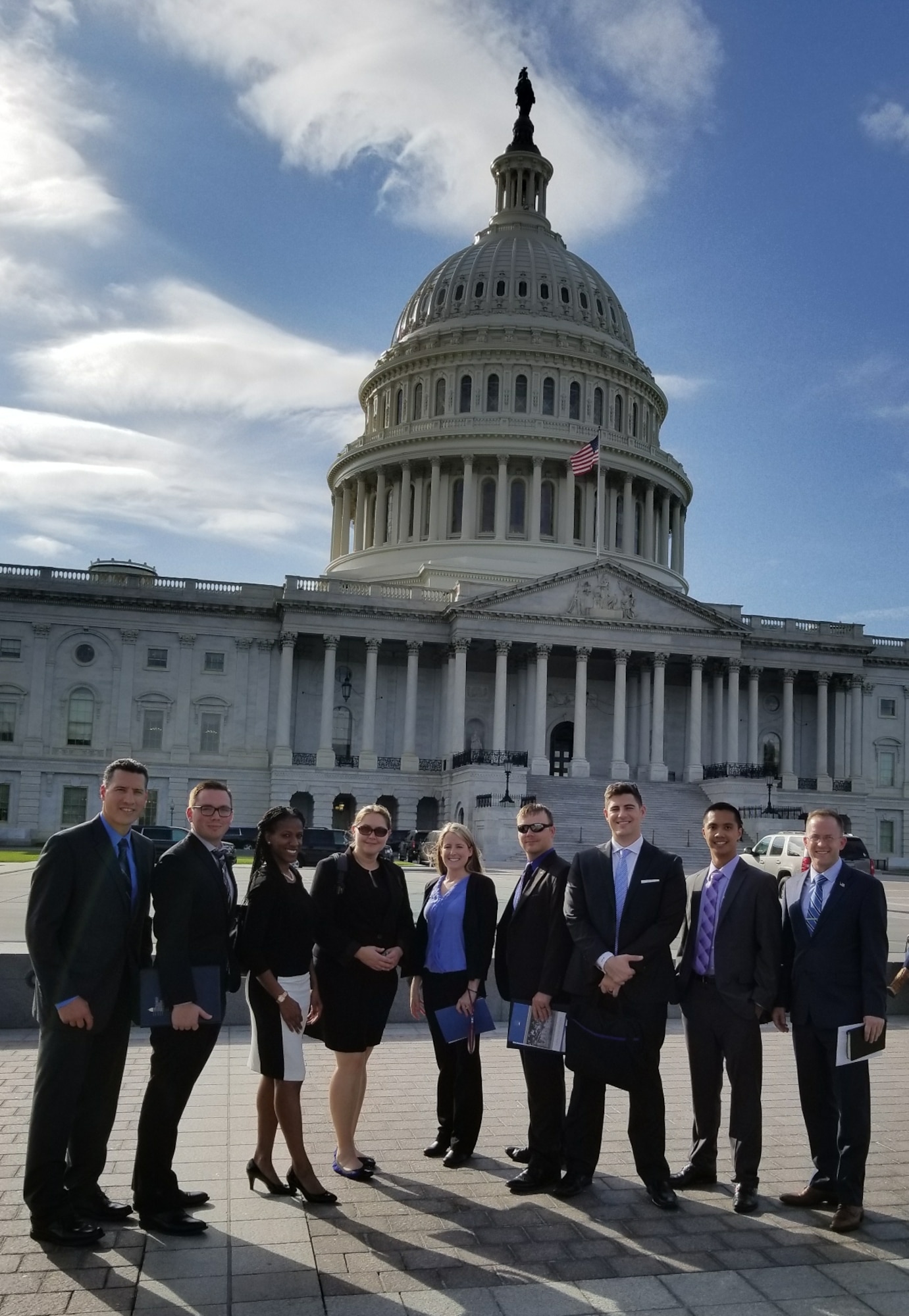 Members of the Air Force Life Cycle Management Center's Advanced Tactical Acquisition Corps program on Capitol Hill for meetings with government leaders. ATAC selects talented acquisition professionals for leadership development and training and the opportunity to work as a team to find solutions to acquisition challenges. (Courtesy photo)