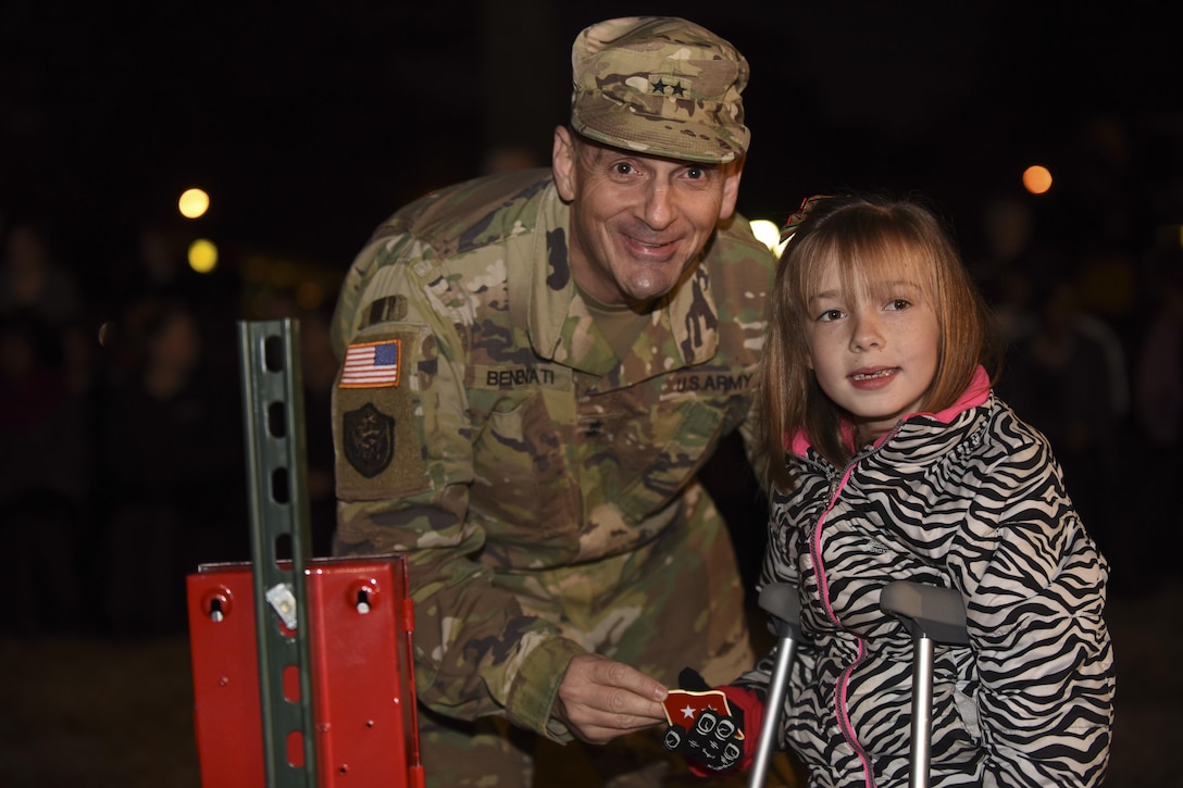 Children and adults alike gathered at Seay Plaza for the 62nd Annual Holiday Tree Lighting celebration at Joint Base Langley-Eustis, Va., Dec. 1, 2017.