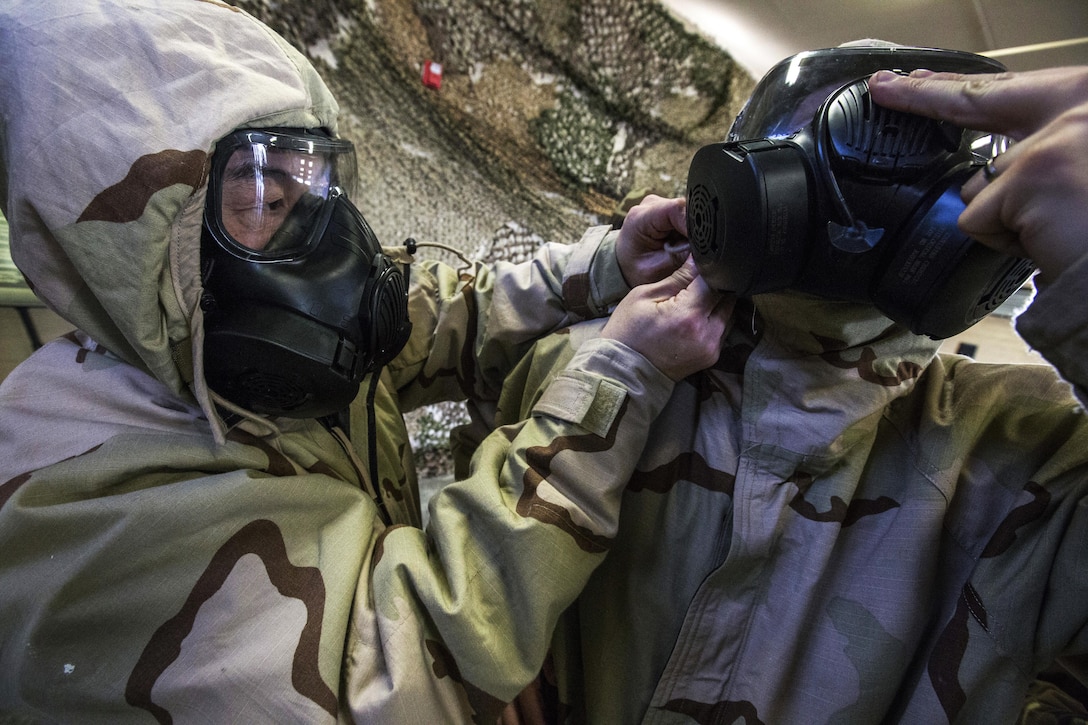 Airman make sure protective gear is worn properly