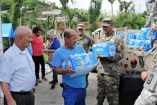 Puerto Rico Army National Guard soldiers assigned to the 92nd Military Police Brigade continue efforts of distributing supplies to a nursing home for elderly Alzheimer patients in the aftermath of Hurricane Maria in Cidra, Puerto Rico, Nov 27, 2017. Puerto Rico Army National Guard photos by Spc. Hamiel Irizarry