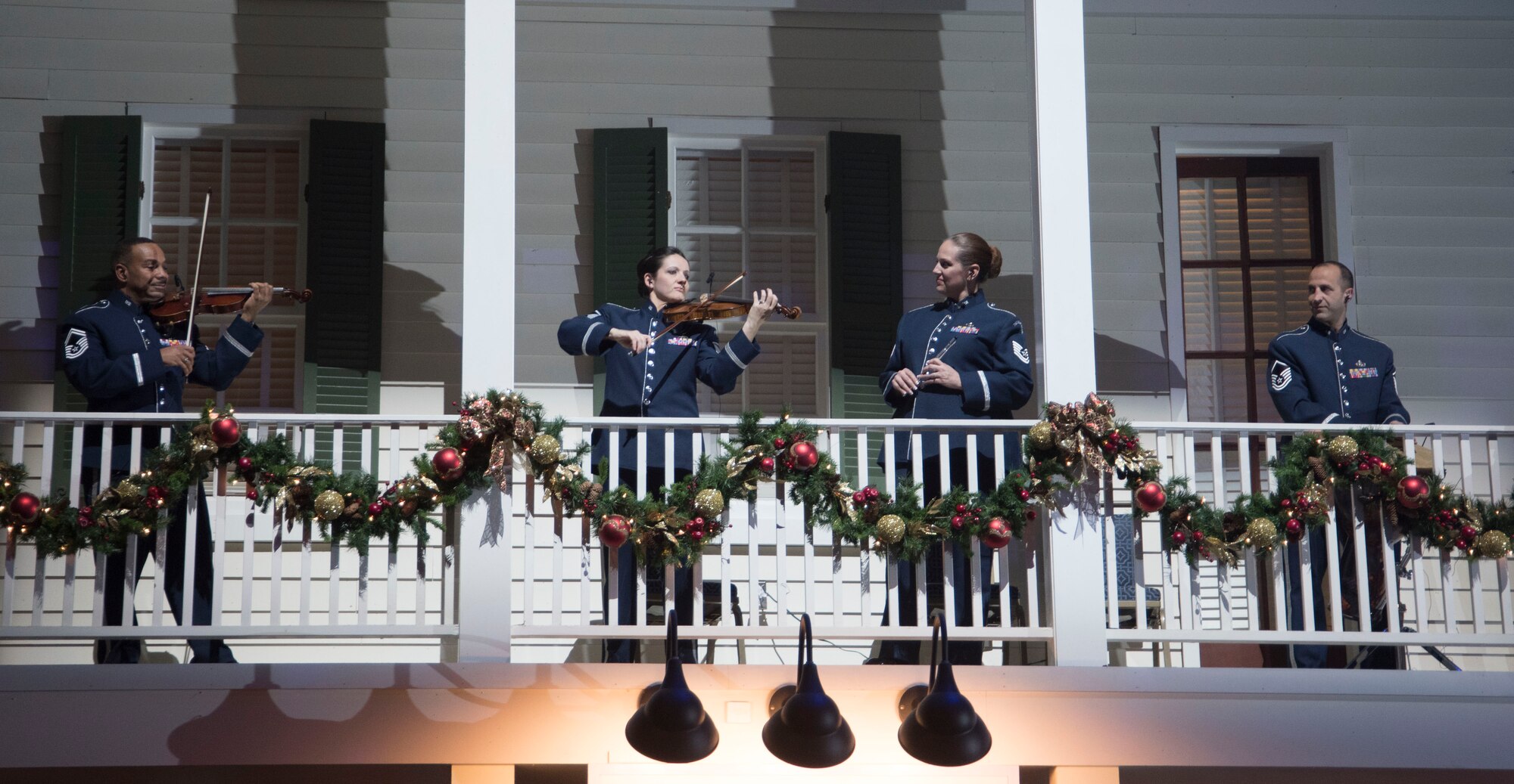Violins on balcony