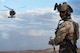 A pararescueman awaits the arrival of an HH-60G Pave Hawk helicopter
assigned to the 46th Expeditionary Rescue Squadron during a training
scenario November 22, 2017, in an undisclosed location. Employing air power
across the region in support of Operation Inherent Resolve requires trained
operators be on-alert to respond should an aircrew ever become isolated in
hostile territory. (U.S. Air Force photo by Staff Sgt. Joshua Kleinholz