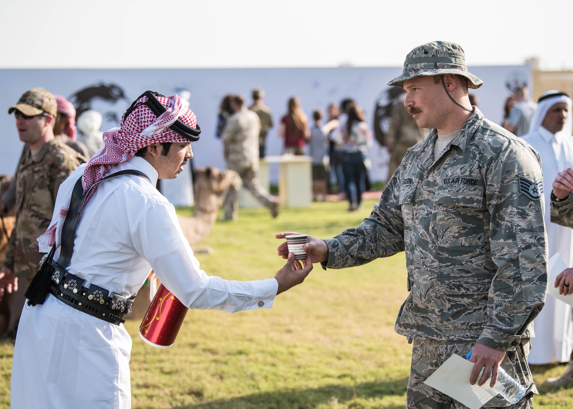 Qatar Emiri Air Force hosts a cultural exchange for coalition partners and families