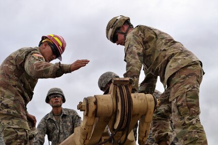 Instructors assigned to the 3rd Brigade, 94th Training Division train Soldiers to  rig and recover wheeled vehicles during a two-week course held at Regional Training Site-Maintenance, Fort Hood, Texas. Once completed, Soldiers will be assigned an additional skill identifier, an identification that highlights additional skills, training, and qualification a soldier has in addition to a military occupation specialty.