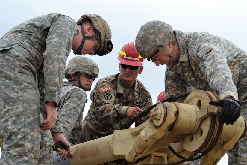 Instructors assigned to the 3rd Brigade, 94th Training Division train Soldiers to  rig and recover wheeled vehicles during a two-week course held at Regional Training Site-Maintenance, Fort Hood, Texas. Once completed, Soldiers will be assigned an additional skill identifier, an identification that highlights additional skills, training, and qualification a soldier has in addition to a military occupation specialty.