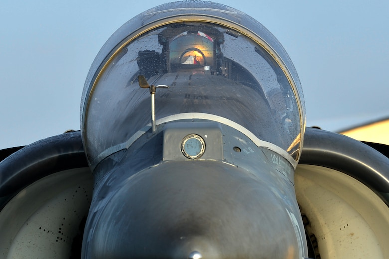 A U.S. Marine with Marine Attack Squadron 231 assigned to Marine Corps Air Station, Cherry Point, N.C., prepares to depart for basic fighter maneuver training at Shaw Air Force Base, S.C., Dec. 1, 2017.