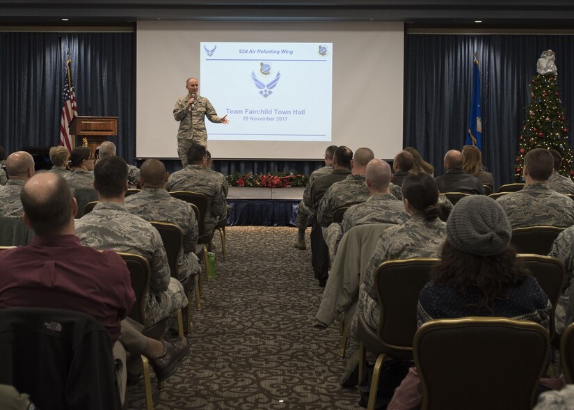 Leaders conduct base town hall meeting > Fairchild Air Force Base > Display