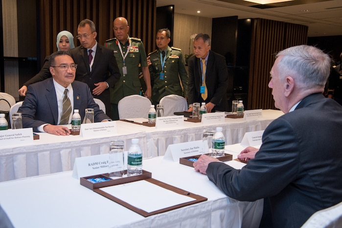 Mattis, Malaysian Counterpart Confer on Regional Security Issues