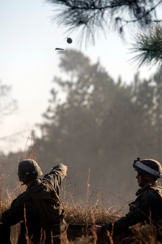 Marines undergo grenade training