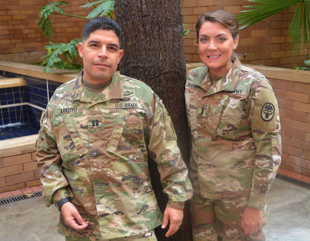 Army Capt. Katie Ann Blanchard and Army Capt. John Arroyo are survivors of separate incidents of workplace violence.