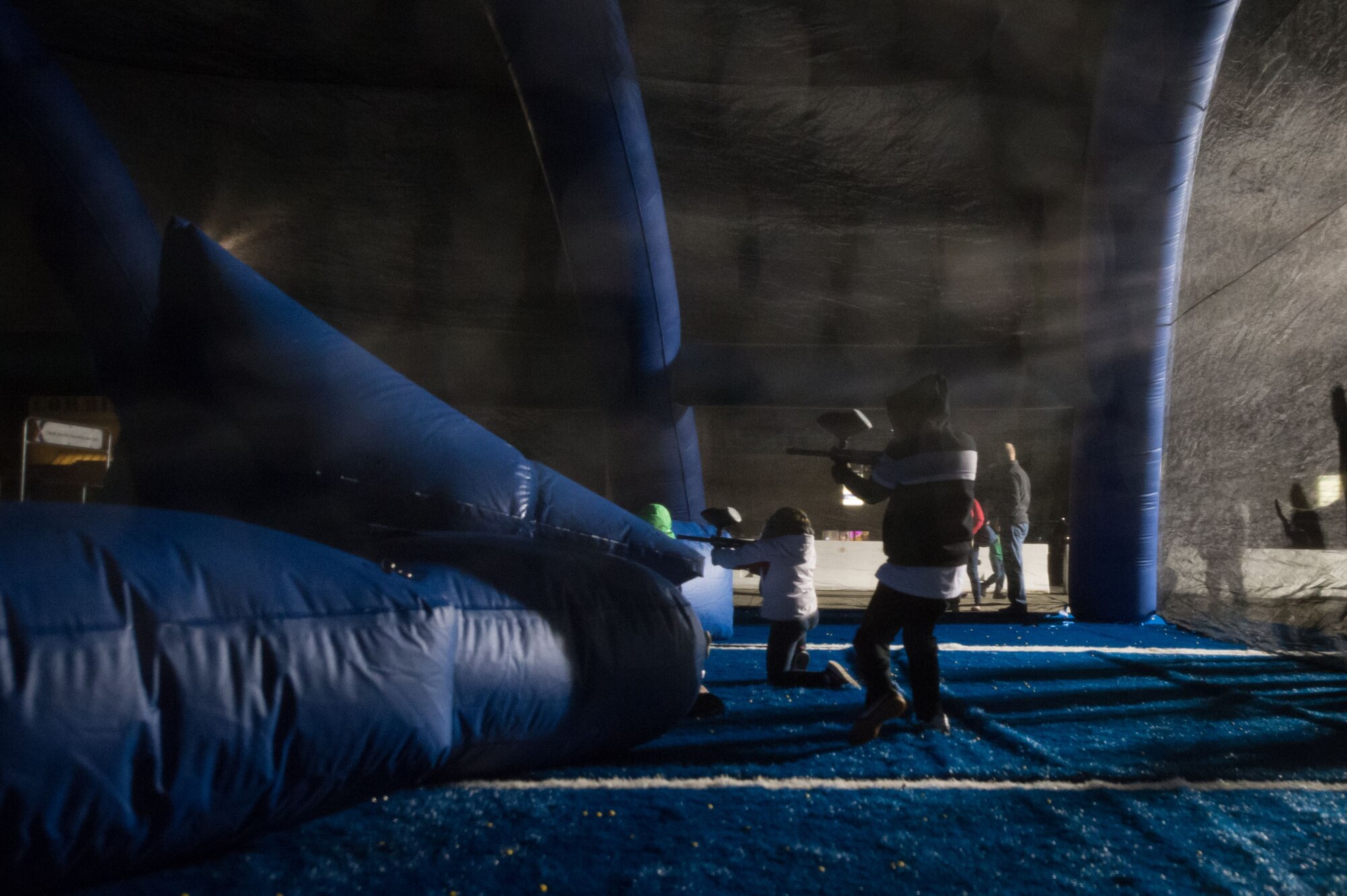 The paintball tent was a big hit with the younger crowd during Edwards Air Force Base Winterfest 2017 held Dec. 1. (U.S. Air Force photo by Jennifer Correa)