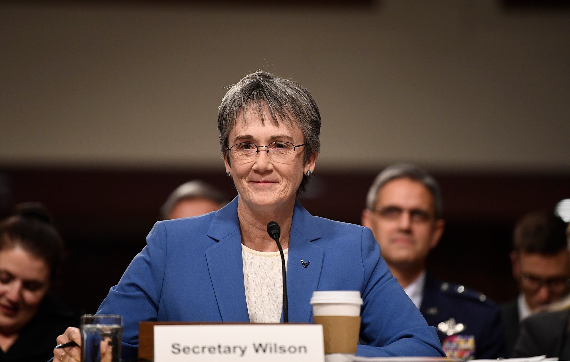 Secretary of the Air Force Heather Wilson speaks to the Senate Armed Services Committee Dec. 7, 2017, in Washington, D.C.  During her remarks, Wilson addressed a variety of issues facing the Air Force.  (U.S. Air Force photo by Staff Sgt. Rusty Frank)