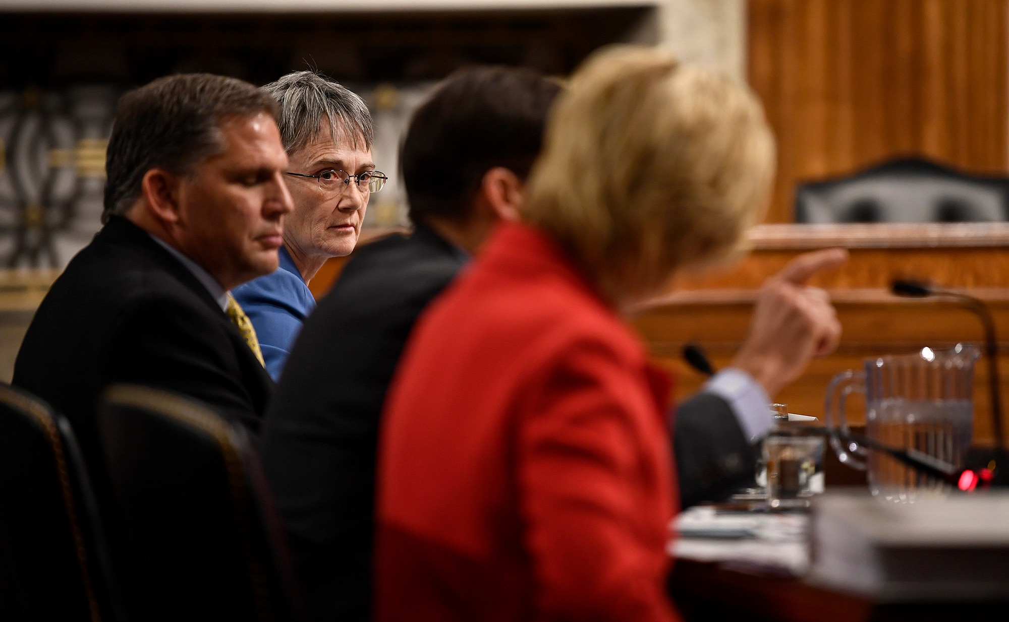 Secretary of the Air Force Heather Wilson speaks to the Senate Armed Services Committee Dec. 7, 2017, in Washington, D.C.  During her remarks, Wilson addressed a variety of issues facing the Air Force.  (U.S. Air Force photo by Staff Sgt. Rusty Frank)