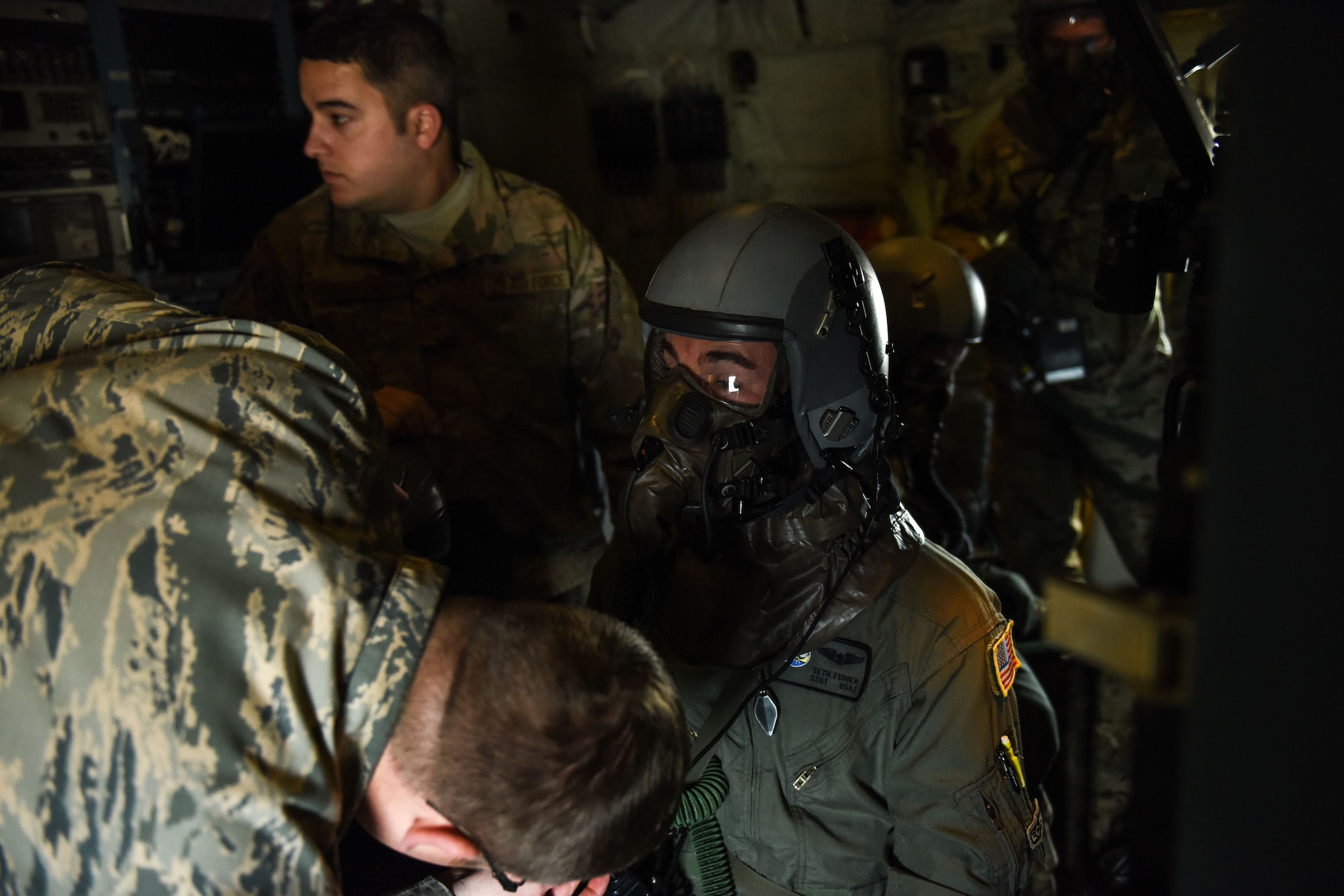 193rd Special Operations Squadron conducts in-flight Aircrew Eye Respiratory Protection training.