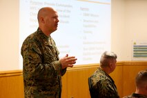NAVAL SUPPORT FACILITY INDIAN HEAD, Md. – Lt. Gen. Mark A. Brilakis, Commander of U.S. Marine Corps Forces Command, MARFORCOM, received a tour of Naval Support Facility Indian Head and Annex Stump Neck during his visit with MARFORCOM subordinate element Chemical Biological Incident Response Force, CBIRF, Nov. 30, 2017. During his visit he received briefs from CBIRF command staff, toured facilities used by CBIRF, talked to CBIRF Marines and Sailors, and received a demonstration of the response force’s capabilities in case of a crisis. (Official USMC Photos by Staff Sgt. Santiago G. Colon Jr.)