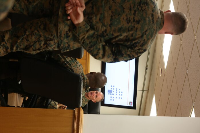 NAVAL SUPPORT FACILITY INDIAN HEAD, Md. – Lt. Gen. Mark A. Brilakis, Commander of U.S. Marine Corps Forces Command, MARFORCOM, received a tour of Naval Support Facility Indian Head and Annex Stump Neck during his visit with MARFORCOM subordinate element Chemical Biological Incident Response Force, CBIRF, Nov. 30, 2017. During his visit he received briefs from CBIRF command staff, toured facilities used by CBIRF, talked to CBIRF Marines and Sailors, and received a demonstration of the response force’s capabilities in case of a crisis. (Official USMC Photos by Staff Sgt. Santiago G. Colon Jr.)