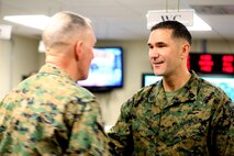 NAVAL SUPPORT FACILITY INDIAN HEAD, Md. – Lt. Gen. Mark A. Brilakis, Commander of U.S. Marine Corps Forces Command, MARFORCOM, received a tour of Naval Support Facility Indian Head and Annex Stump Neck during his visit with MARFORCOM subordinate element Chemical Biological Incident Response Force, CBIRF, Nov. 30, 2017. During his visit he received briefs from CBIRF command staff, toured facilities used by CBIRF, talked to CBIRF Marines and Sailors, and received a demonstration of the response force’s capabilities in case of a crisis. (Official USMC Photos by Staff Sgt. Santiago G. Colon Jr.)