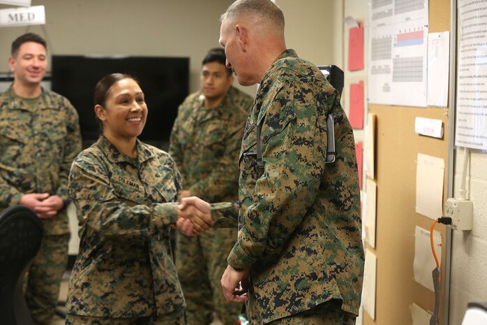 NAVAL SUPPORT FACILITY INDIAN HEAD, Md. – Lt. Gen. Mark A. Brilakis, Commander of U.S. Marine Corps Forces Command, MARFORCOM, received a tour of Naval Support Facility Indian Head and Annex Stump Neck during his visit with MARFORCOM subordinate element Chemical Biological Incident Response Force, CBIRF, Nov. 30, 2017. During his visit he received briefs from CBIRF command staff, toured facilities used by CBIRF, talked to CBIRF Marines and Sailors, and received a demonstration of the response force’s capabilities in case of a crisis. (Official USMC Photos by Staff Sgt. Santiago G. Colon Jr.)