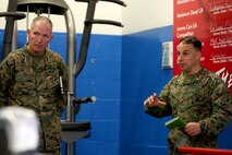 NAVAL SUPPORT FACILITY INDIAN HEAD, Md. – Lt. Gen. Mark A. Brilakis, Commander of U.S. Marine Corps Forces Command, MARFORCOM, received a tour of Naval Support Facility Indian Head and Annex Stump Neck during his visit with MARFORCOM subordinate element Chemical Biological Incident Response Force, CBIRF, Nov. 30, 2017. During his visit he received briefs from CBIRF command staff, toured facilities used by CBIRF, talked to CBIRF Marines and Sailors, and received a demonstration of the response force’s capabilities in case of a crisis. (Official USMC Photos by Staff Sgt. Santiago G. Colon Jr.)