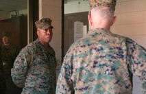NAVAL SUPPORT FACILITY INDIAN HEAD, Md. – Lt. Gen. Mark A. Brilakis, Commander of U.S. Marine Corps Forces Command, MARFORCOM, received a tour of Naval Support Facility Indian Head and Annex Stump Neck during his visit with MARFORCOM subordinate element Chemical Biological Incident Response Force, CBIRF, Nov. 30, 2017. During his visit he received briefs from CBIRF command staff, toured facilities used by CBIRF, talked to CBIRF Marines and Sailors, and received a demonstration of the response force’s capabilities in case of a crisis. (Official USMC Photos by Staff Sgt. Santiago G. Colon Jr.)